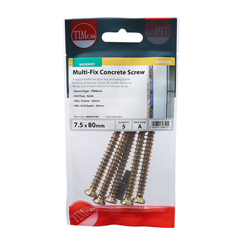 Timco Multi Fix Concrete Screw (13 Variants Available)