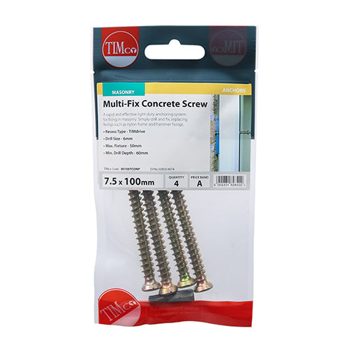 Timco Multi Fix Concrete Screw (13 Variants Available)