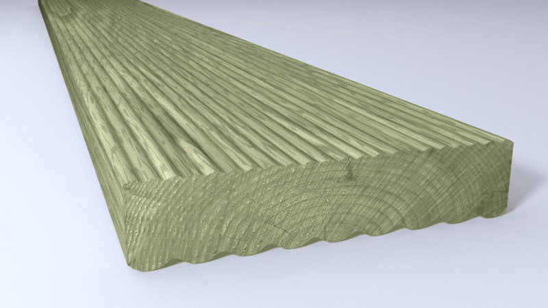 144 X 32  DECKING MICROPRO  GREEN  PER 4.5MT  LENGTH - Woodworkers.ie -