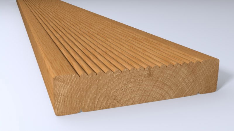 144 X 32  DECKING MICROSHADES BROWN  PER 4.2MT LENGTH - Woodworkers.ie -