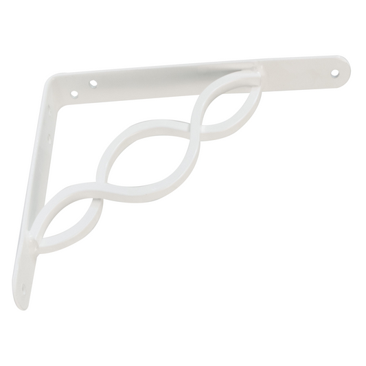 150 X 125 DECORATIVE  WHITE SHELF BRACKET - Woodworkers.ie -