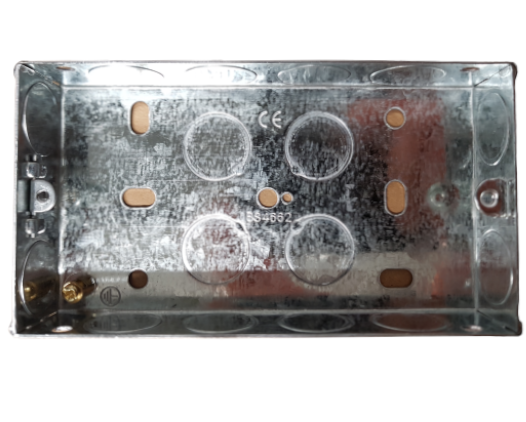 2 GANG FLUSH METAL BOX - Woodworkers.ie -