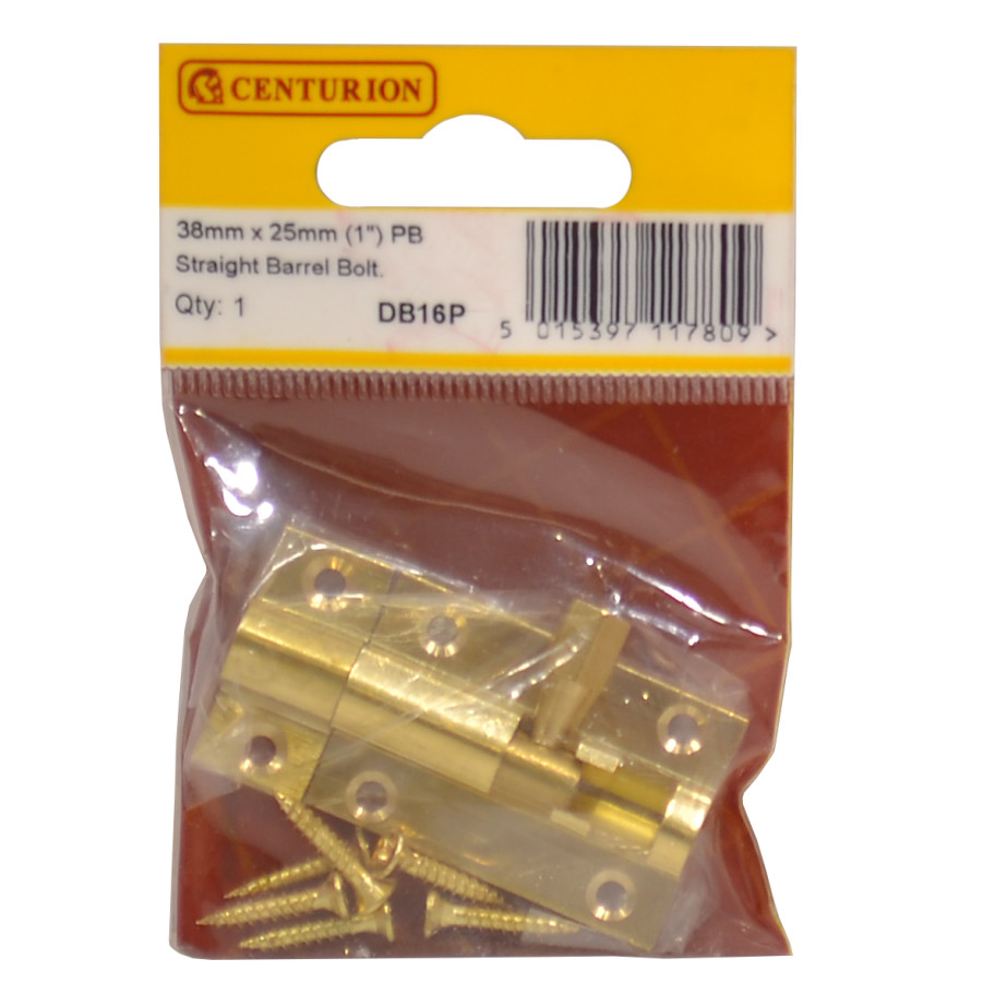 38mm X 25mm PB STRAIGHT BARREL BOLT - Woodworkers.ie -