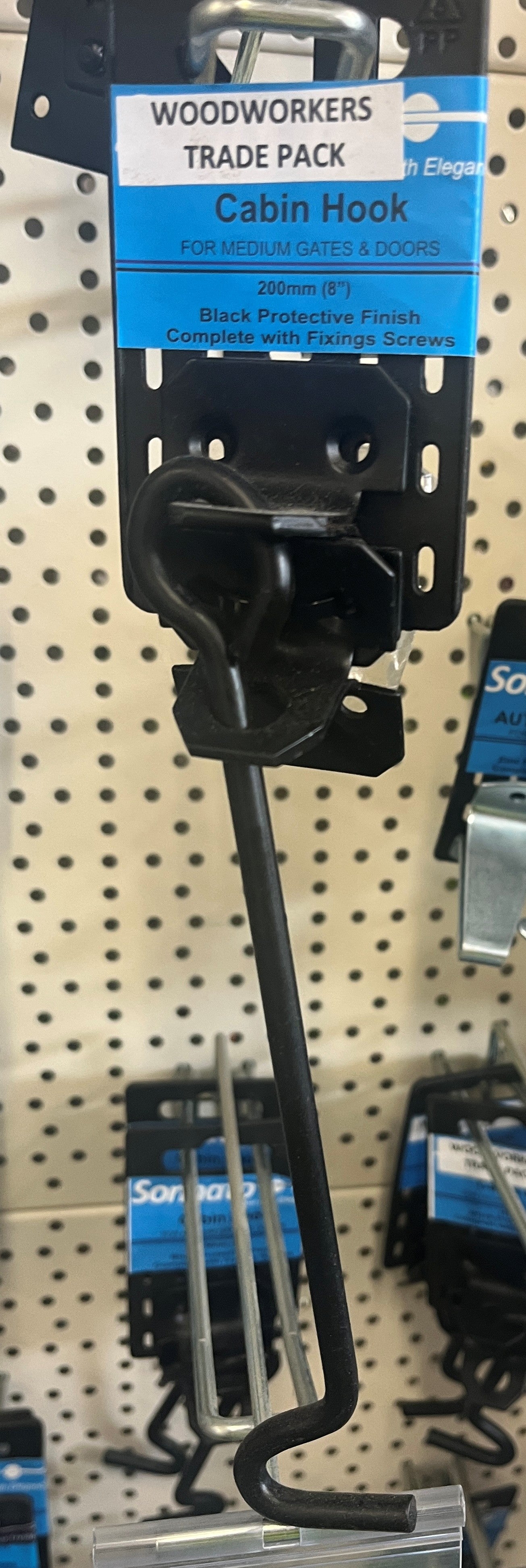 8" BLACK CABIN HOOK