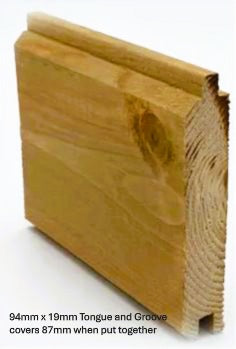 WHITE DEAL  TGV  SHEETING MICROSHADE BROWN (94mm X 19mm)