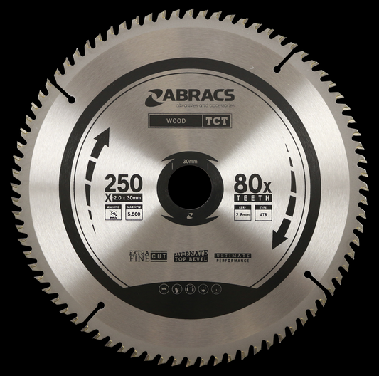 ABRACS TCT 250mm X 30mm 80T - Woodworkers.ie -