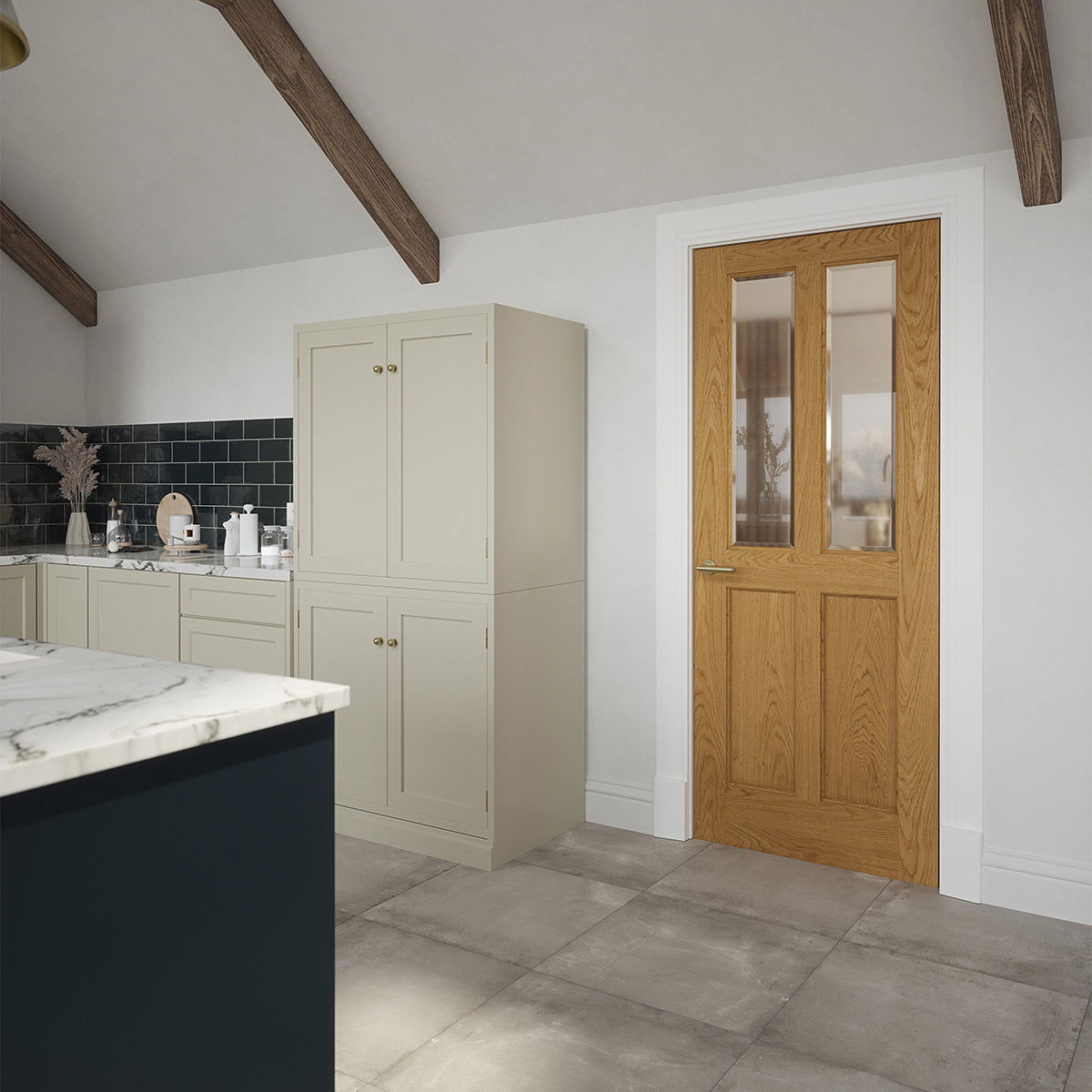 ADDISON PRE-FIN OAK BEV GLASS DOOR - Woodworkers.ie -