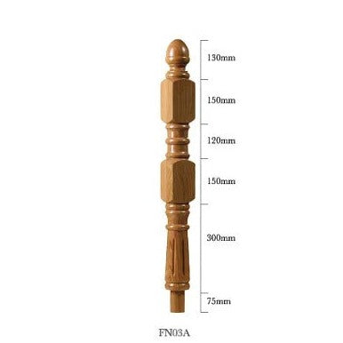 Achill double square fluted newel post - Woodworkers.ie -