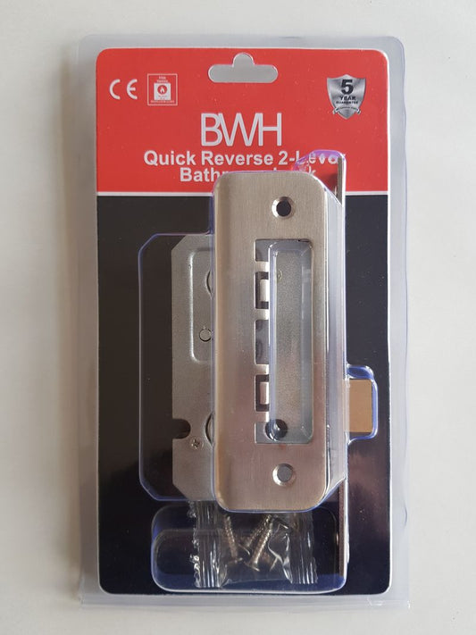BATHROOM MORTICE LOCK SATIN NICKLE 63MM BWS - Woodworkers.ie -