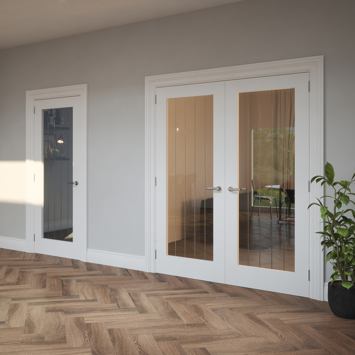 BOSTON PRIMED DOOR CRYSTAL CUT GLAZED - Woodworkers.ie -