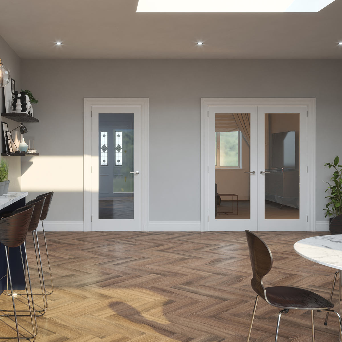 BOSTON SHAKER PRIMED DOOR CLEAR GLAZED - Woodworkers.ie -
