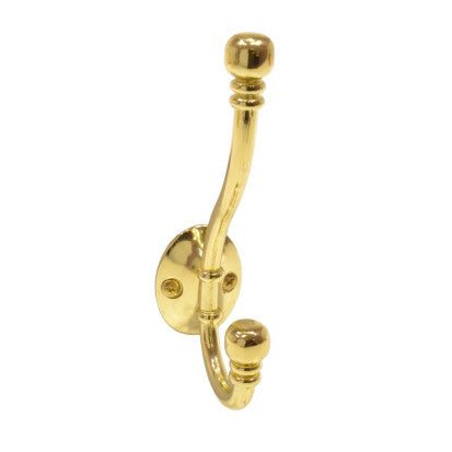 BRASS BALL END HAT & COAT HOOK - Woodworkers.ie -