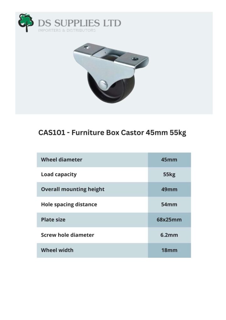 Furniture Box Castor 45mm 55kg