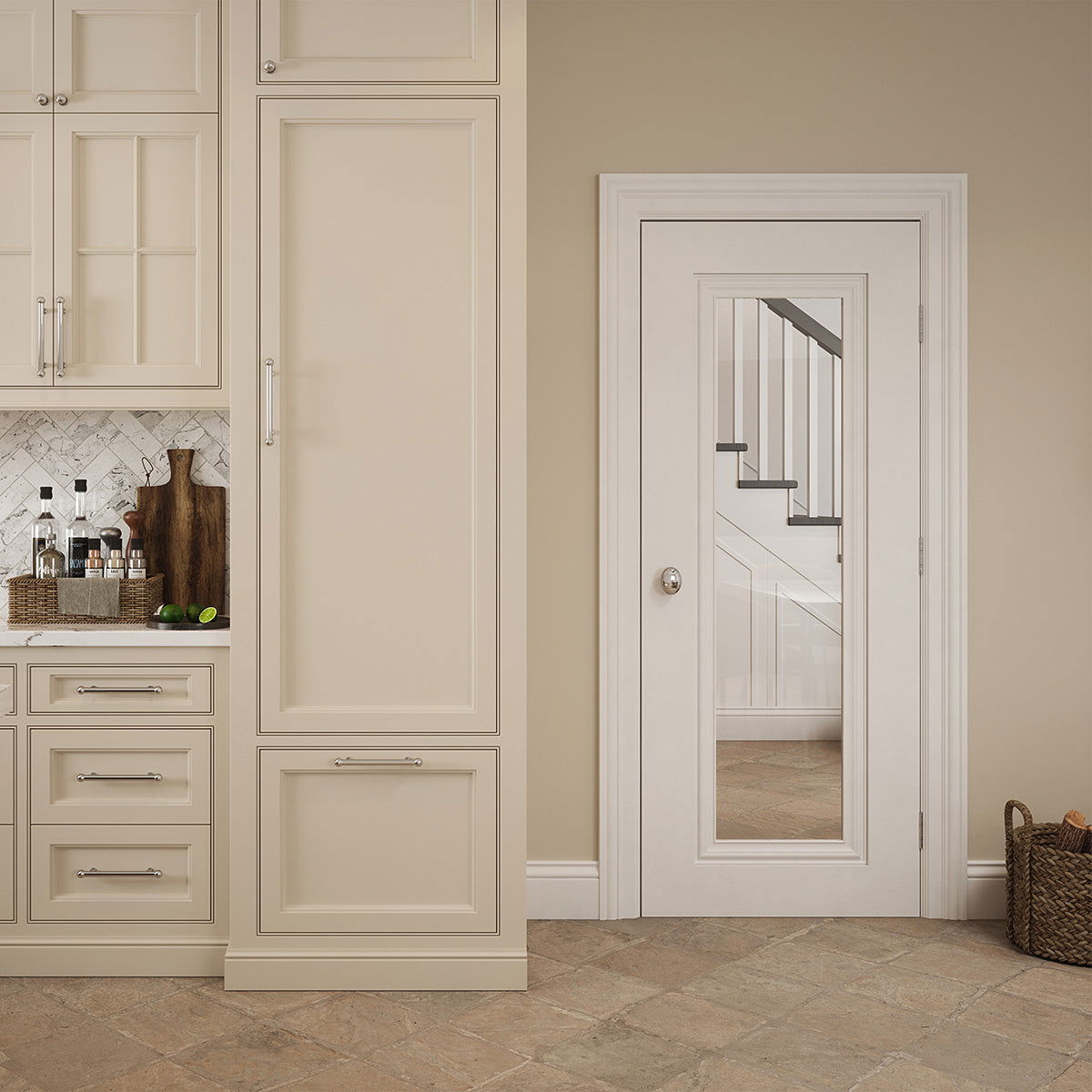CHARLESTON 1P CLEAR GLASS WHITE PRIMED DOOR - Woodworkers.ie -