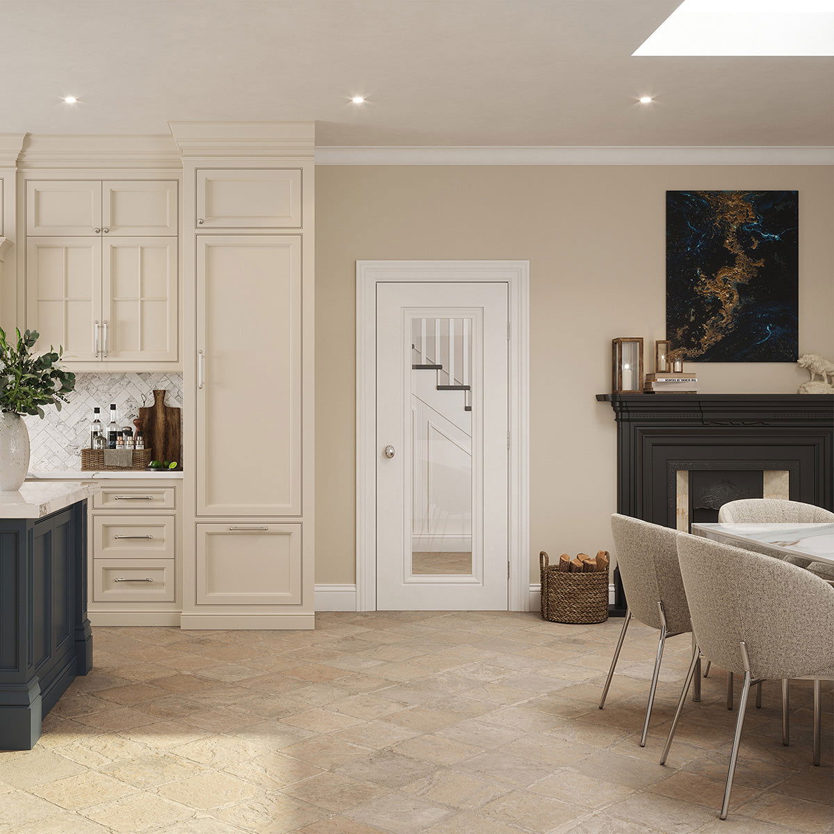 CHARLESTON 1P CLEAR GLASS WHITE PRIMED DOOR - Woodworkers.ie -