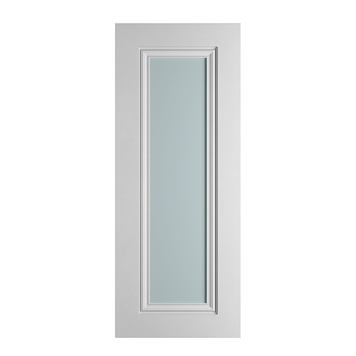 CHARLESTON 1P OPAQUE GLASS WHITE PRIMED DOOR - Woodworkers.ie -