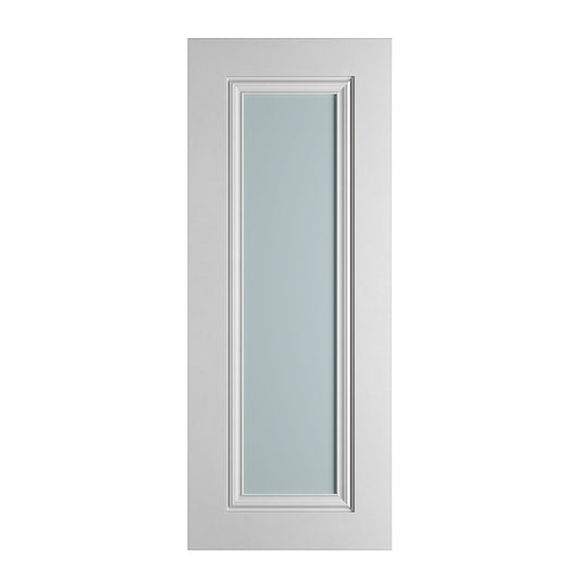 CHARLESTON 1P OPAQUE GLASS WHITE PRIMED DOOR - Woodworkers.ie -