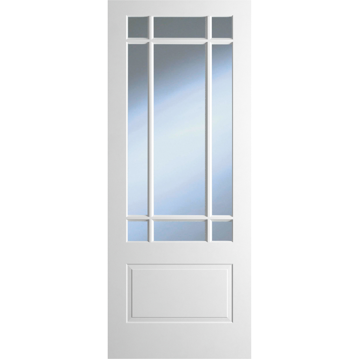DOVER TEMPLAR 1P/9L GLAZED WHITE PRIMED DOOR - Woodworkers.ie -