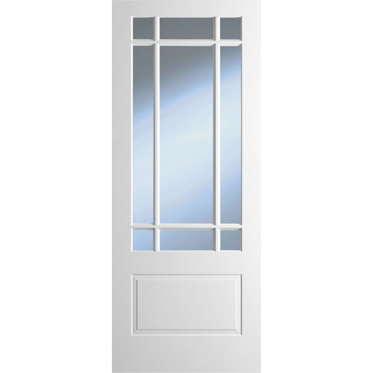 DOVER TEMPLAR 1P/9L GLAZED WHITE PRIMED DOOR - Woodworkers.ie -
