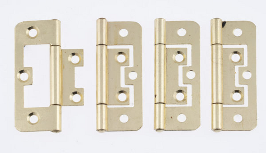 E/BRASS FLUSH HINGE 2 1/2" / PAIR - Woodworkers.ie -