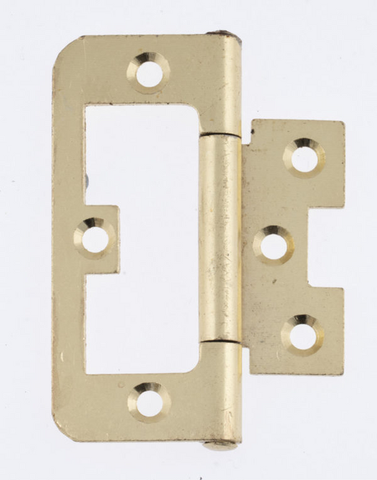 E/BRASS FLUSH HINGE 3" PAIR - Woodworkers.ie -