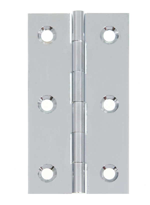 ECLIPSE POLISHED CHROME SOLID DRAWN HINGE 76mm - Woodworkers.ie -