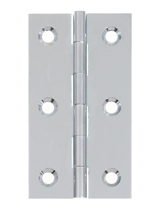 ECLIPSE POLISHED CHROME SOLID DRAWN HINGE 76mm - Woodworkers.ie -