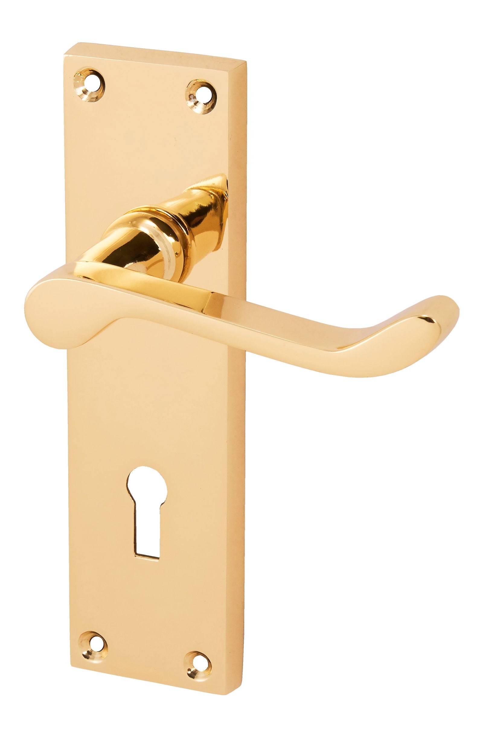 Eclipse Victorian Scroll Brass Lever Handle - Woodworkers.ie -