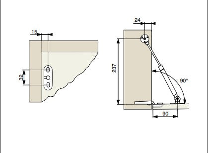 NV15 Drop down piston, L245, 80 N, silver