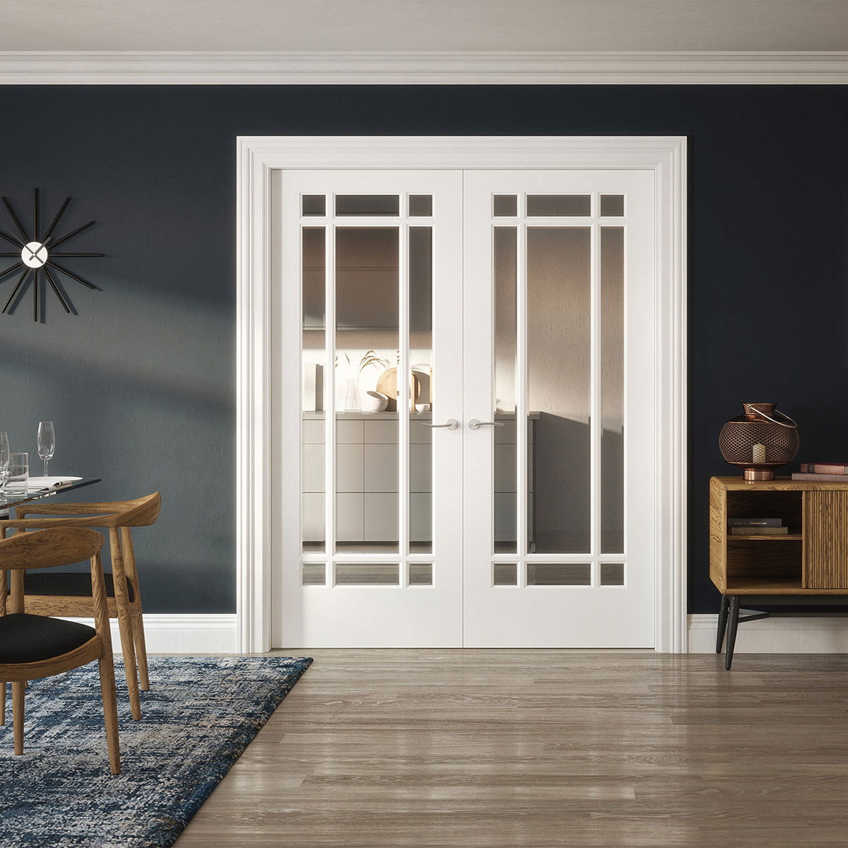 GIBSON 9 LITE PRIMED CLEAR GLAZED DOOR - Woodworkers.ie -