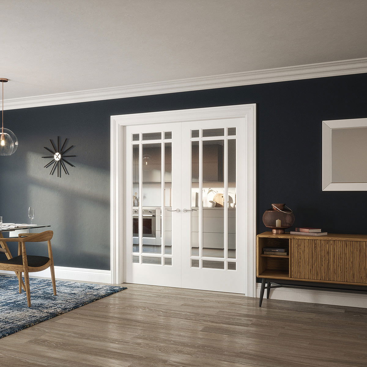 GIBSON 9 LITE PRIMED CLEAR GLAZED DOOR - Woodworkers.ie -