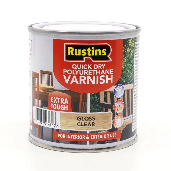 RUSTINS QUICK DRY POLYURETHANE VARNISH GLOSS CLEAR