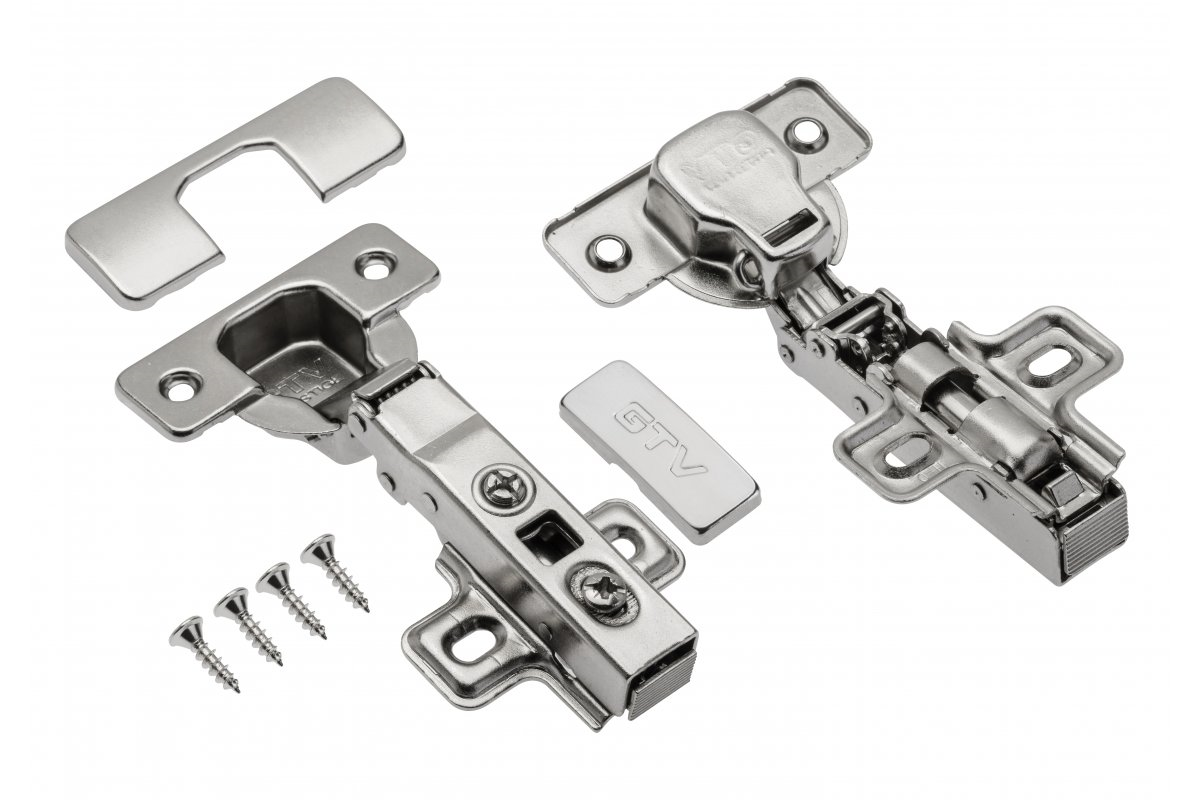 GTV 35MM SOFT CLOSE HINGE 110 ° WITH CLIP ON PLATES PER PAIR - Woodworkers.ie -