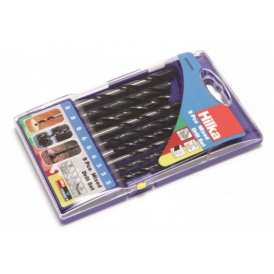 HILKA 9PCE MIXED DRILL  SET - Woodworkers.ie -