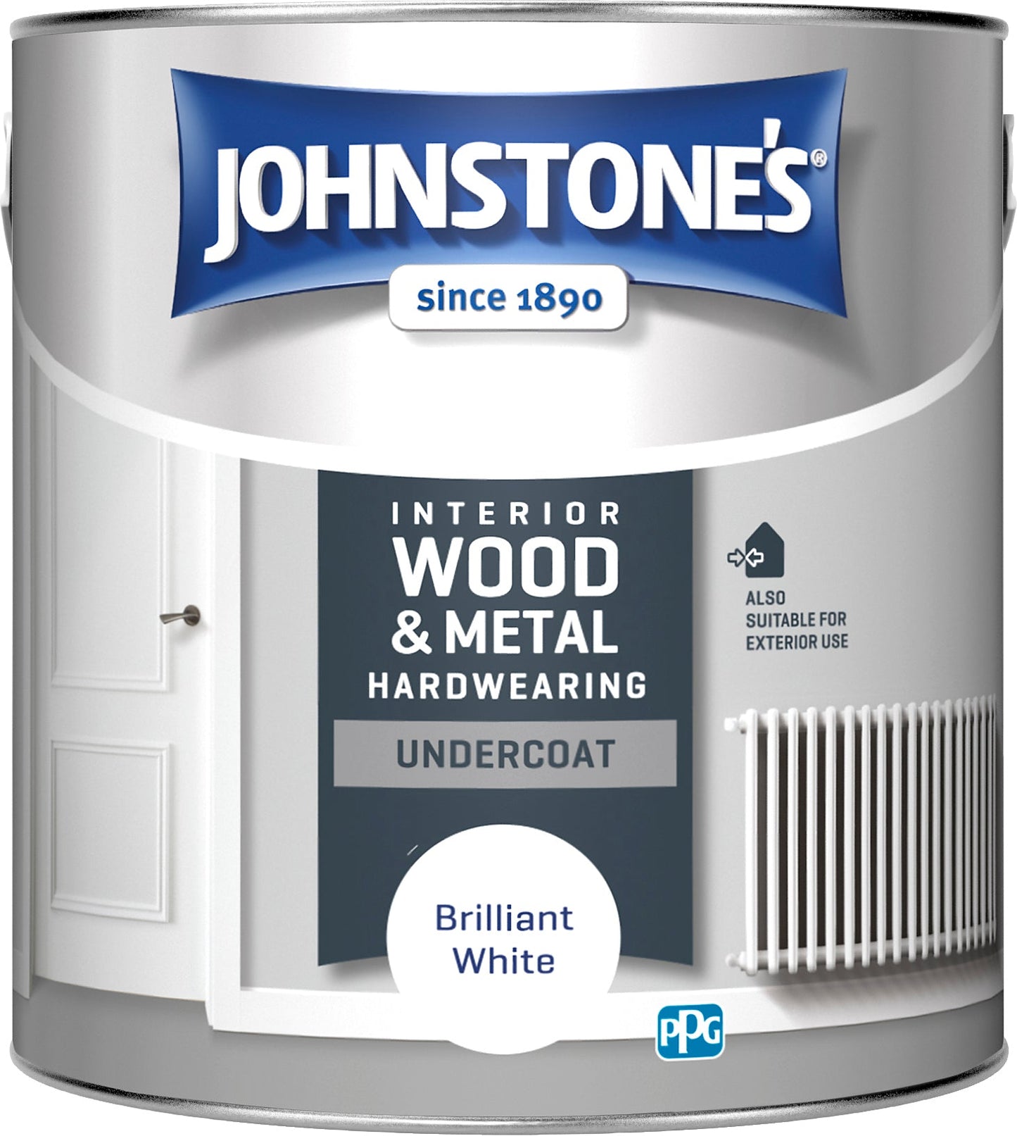 JOHNSTONE'S ALL PURPOSE HARDWARING UNDERCOAT WHITE 2.5LT - Woodworkers.ie -