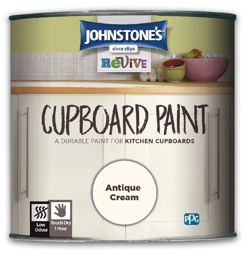JOHNSTONE'S ANTIQUE CREAM CUPBOARD PAINT 750ml - Woodworkers.ie -