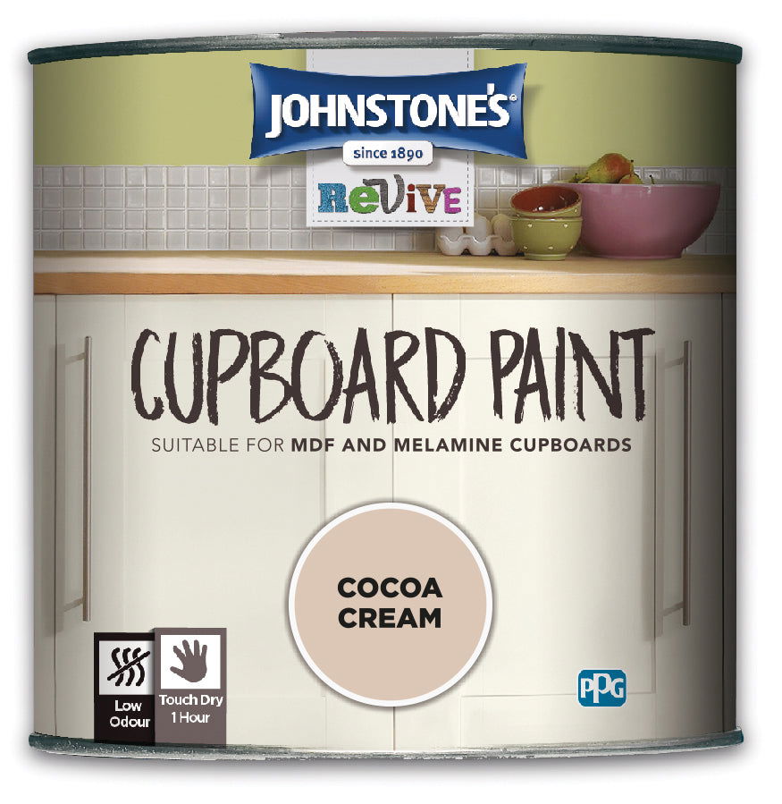 JOHNSTONE'S COCOA CREAM CUPBOARD PAINT 750ml - Woodworkers.ie -
