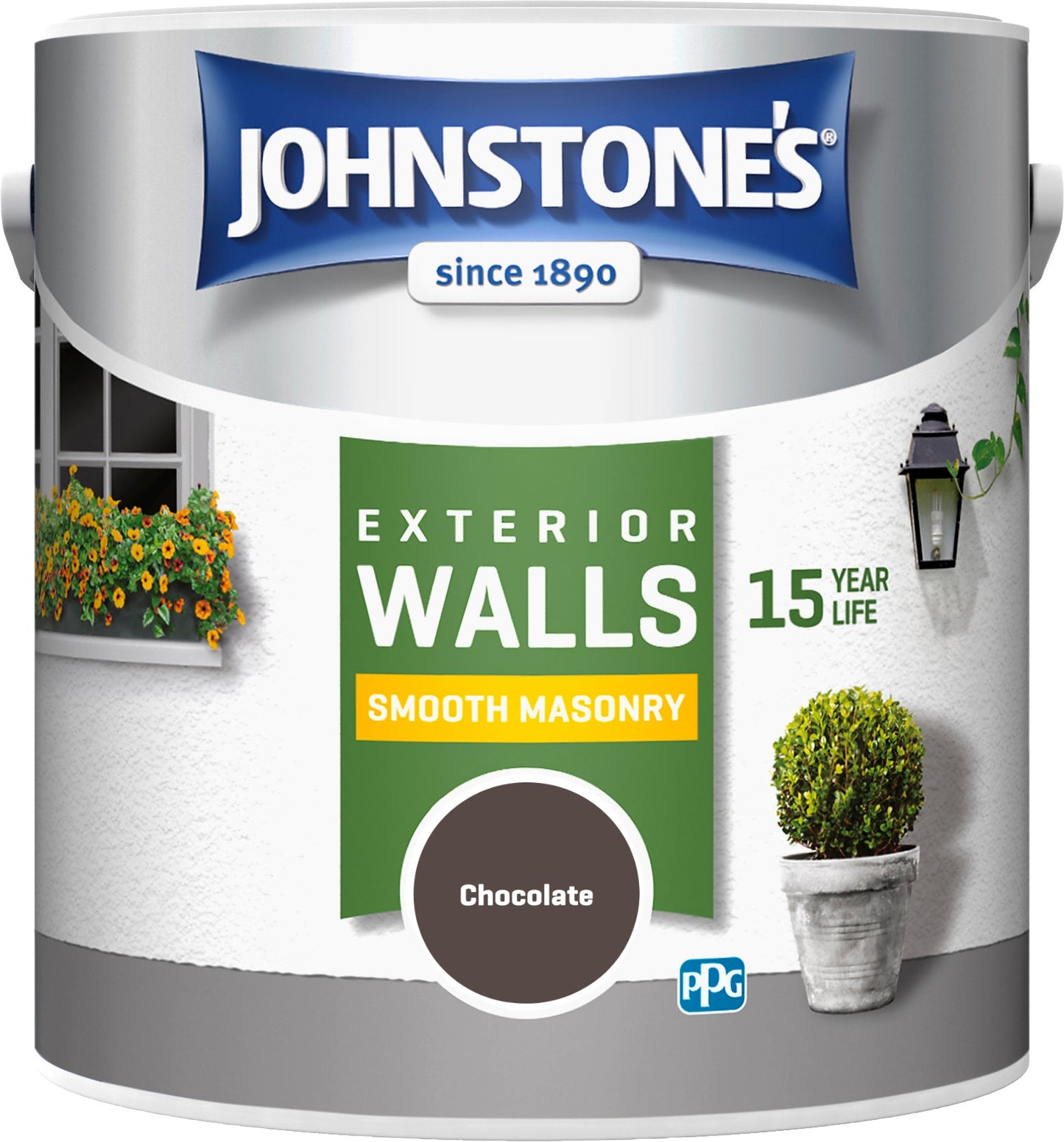 JOHNSTONE'S MASONRY PAINT CHOCOLATE 2.5LT - Woodworkers.ie -