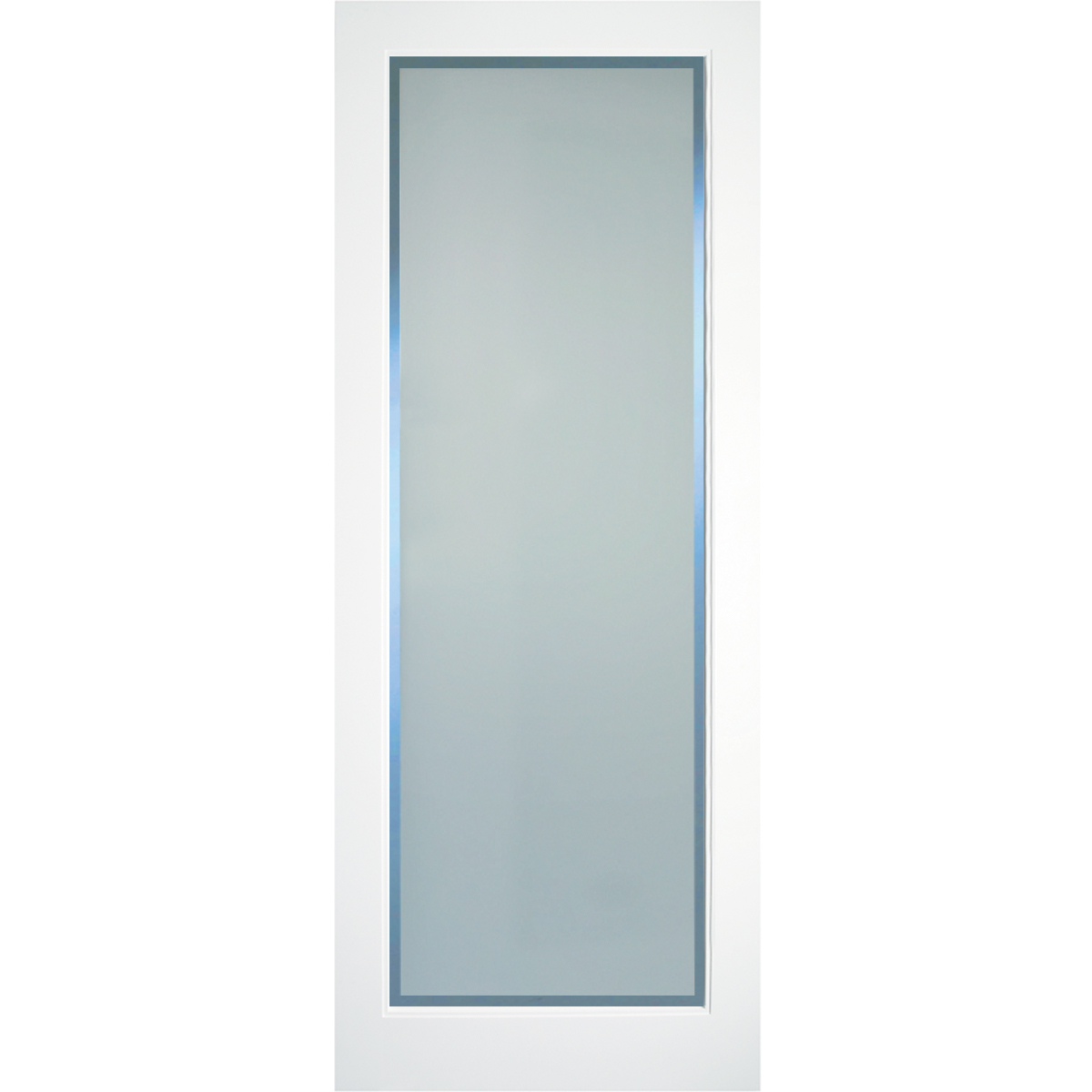 KENMORE WHITE PRIMED ETCH GLASS CLEAR BORDER - Woodworkers.ie -
