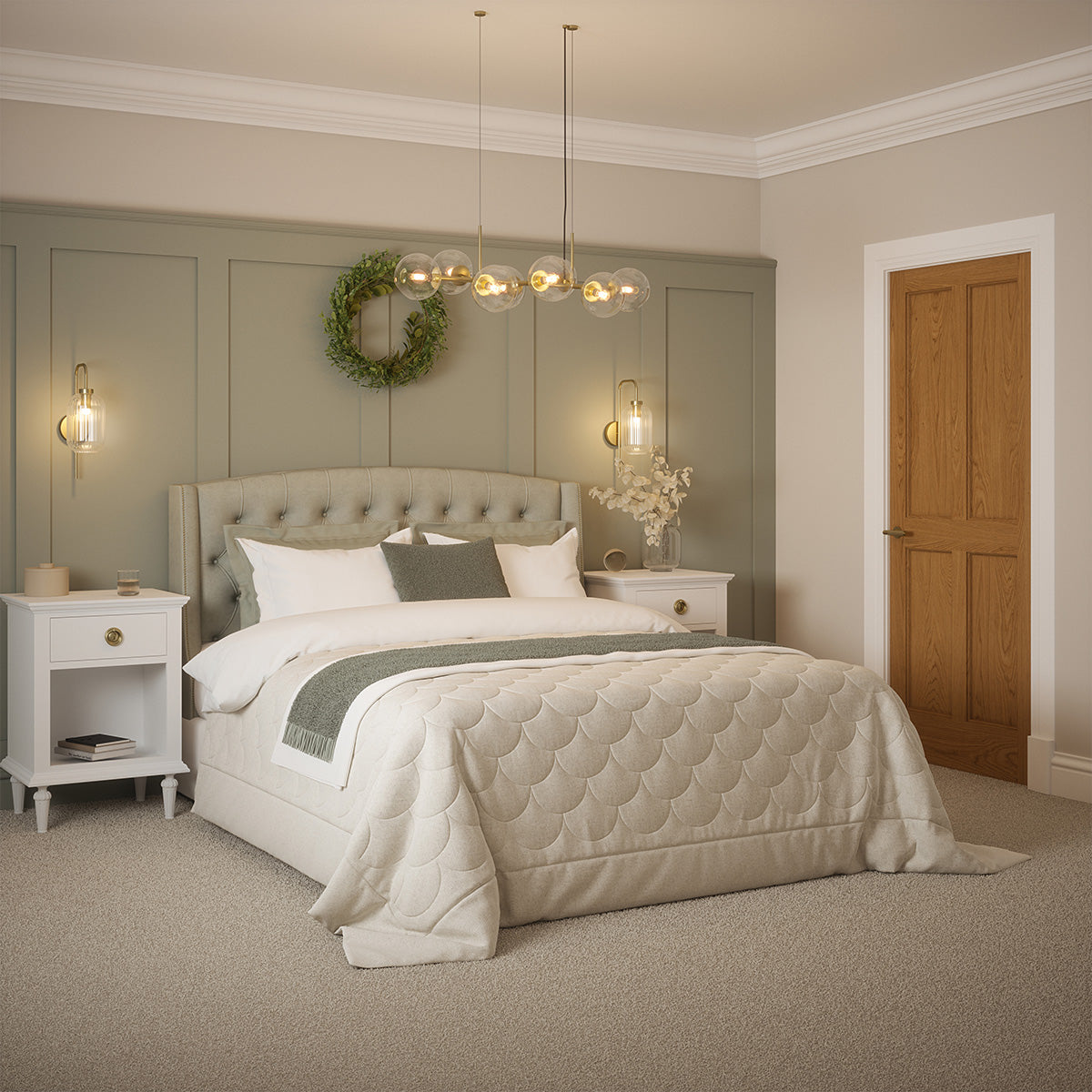 LAWRENCE PRE-FIN OAK 4-PANEL ENGD DOOR