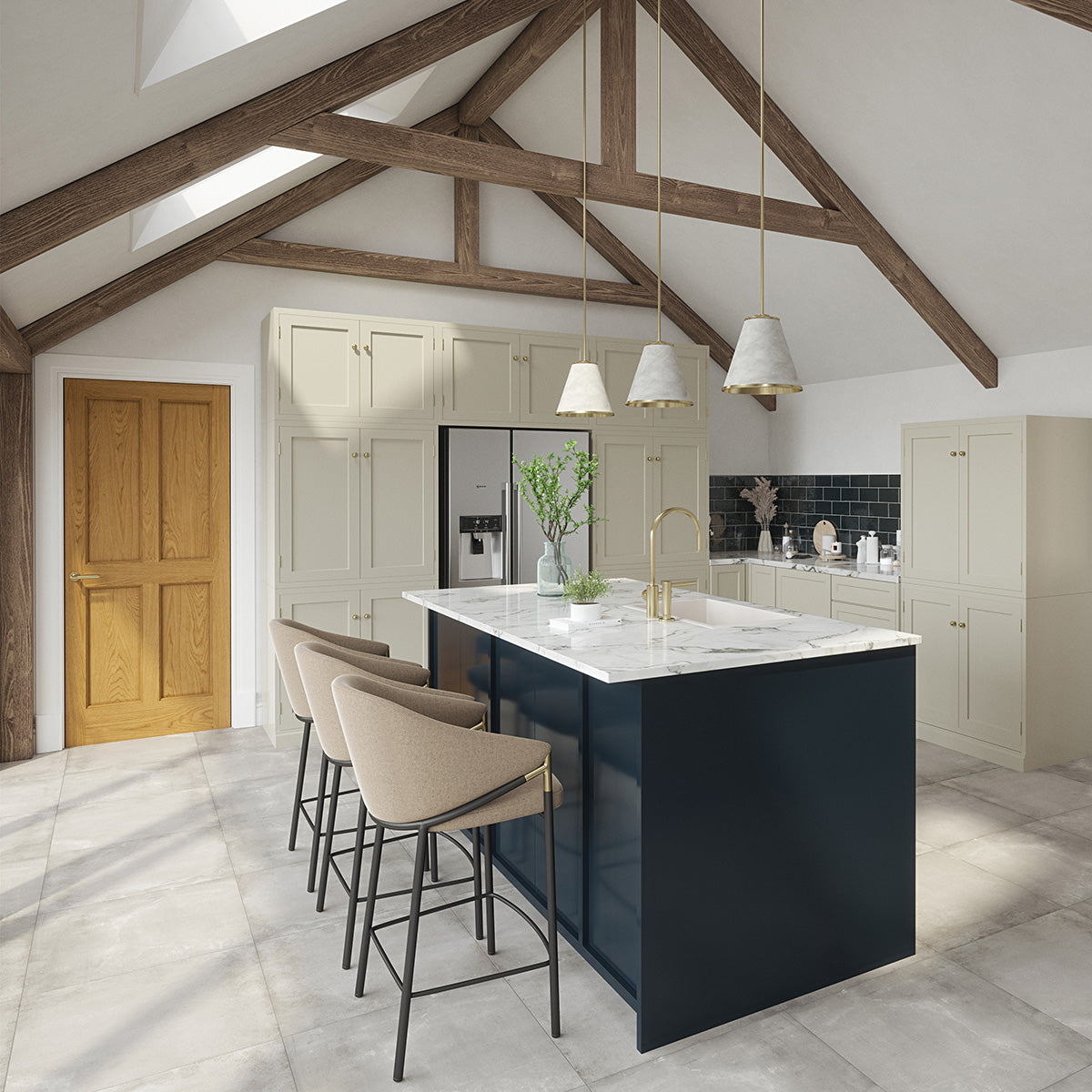 LAWRENCE PRE-FIN OAK 4-PANEL ENGD DOOR