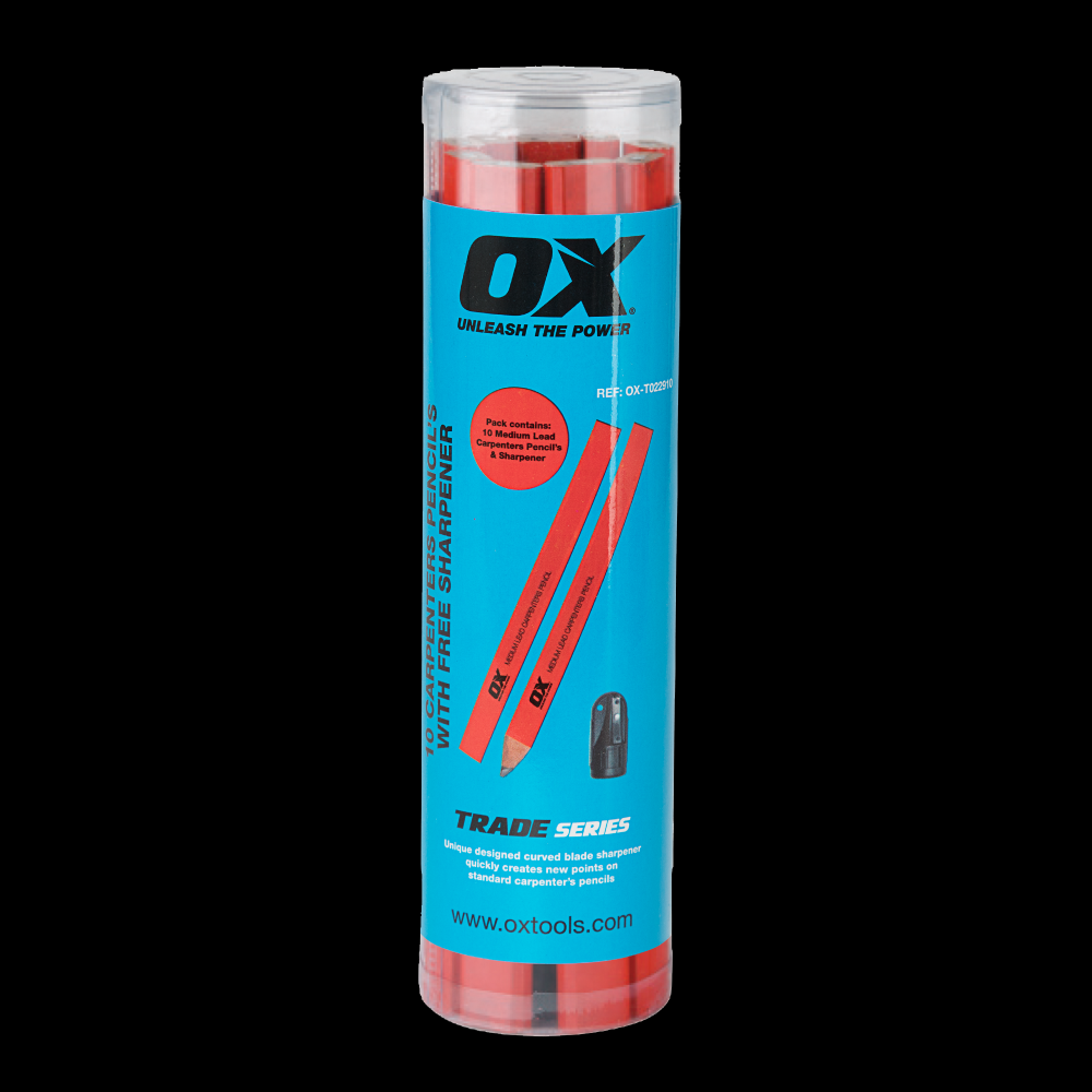 OX Trade Medium Red Carpenters Pencils -10 Pack