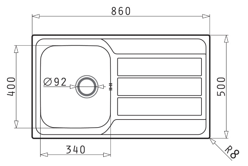 PYRAMIS ATHENA SINGLE BOWL SINK - Woodworkers.ie -
