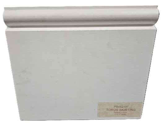 Primed M.D.F.  9"Skirting Torus 219Mm  X 4.4Mt - Woodworkers.ie -