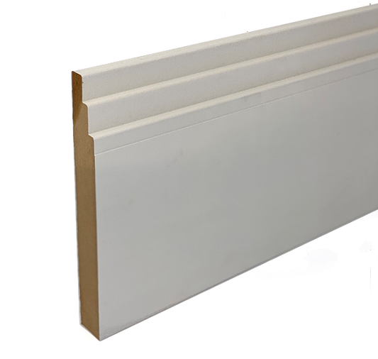 Primed Mdf Skirting Art Deco  Stepped   194mm X 22mm  X 4.4mt - Woodworkers.ie -