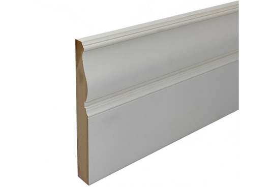 Primed Mdf Skirting  Edwardian   194mm X 22mm X 4.4mt - Woodworkers.ie -