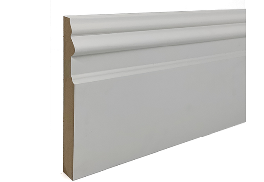 Primed Mdf Skirting Victorian  194mm X 22mm X 4.4mt - Woodworkers.ie -