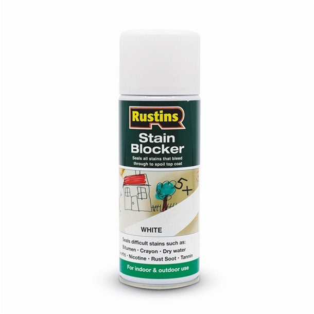 RUSTINS STAIN BLOCKER AEROSOL 400ml - Woodworkers.ie -