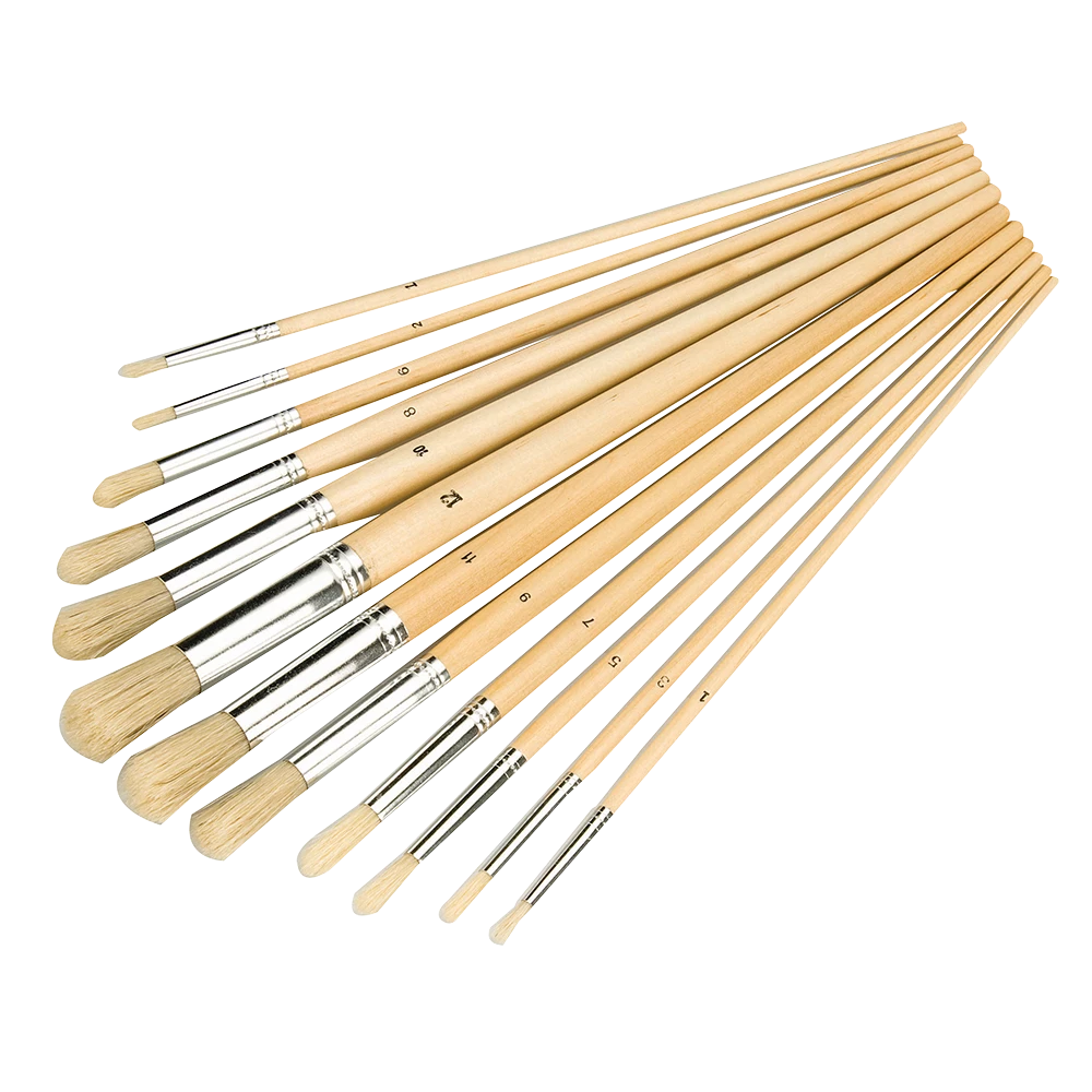 Round Tip Brush Set 12Pce - Woodworkers.ie -
