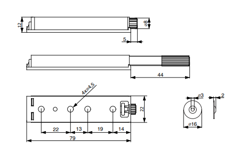 PUSH TO OPEN TOUCH CATCH WITH MAGNET, METAL CASE